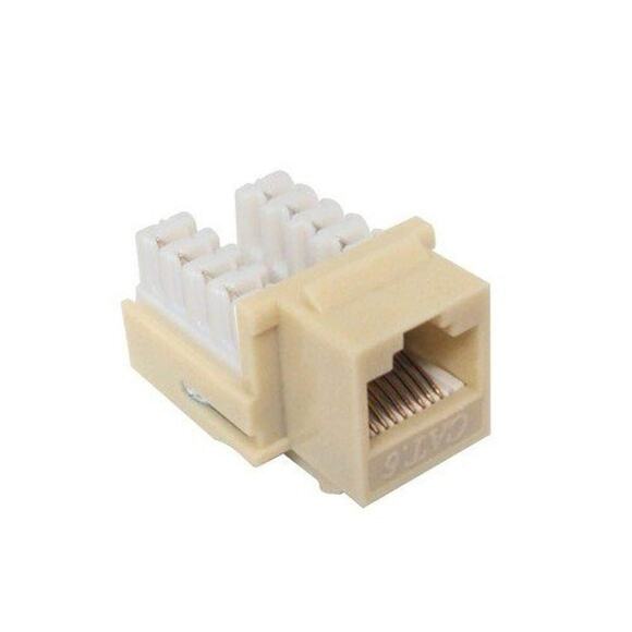 2PC CAT6 RJ45 Ethernet Keystone Network Connector Jack Coupler Wall Plate Extend - Picture 1 of 8